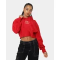 Crooks & Castles Women's Cc Logo Oversized Crop Hoodie Red - Size XS
