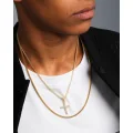 Nxs Double Cross Chain Iced Gold - Size ONE