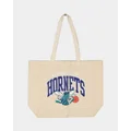 Mitchell & Ness Charlotte Hornets Keyline Tote Bag Cream - Size ONE