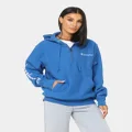 Champion Reverse Weave Quarter Zip Hoodie Living In Blue - Size S
