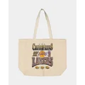 Mitchell & Ness Los Angeles Lakers Graphic Tote Bag Cream - Size ONE