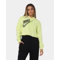 Nike Women's Nike Sportswear Cropped Fleece Dance Hoodie Luminous Green - Size 6 (XS)