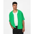 Xxiii Lorenzo Knit Button Up Shirt Green - Size XS