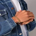 Nxs Hex Cut Curb Bracelet Gold - Size 7