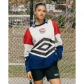 Carré X Umbro Unity Long Sleeve Knitted Jersey Off White/blue - Size XS