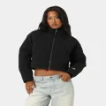 Champion Women's Lifestyle Cropped Puffer Jacket Black - Size M