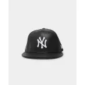 New Era New York Yankees 'Pu Leather' 59fifty Fitted Black Leather - Size 778