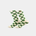 Honor The Gift Women's Jazz Jacquard Socks Green - Size L/XL