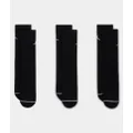 Jordan U J Everyday Cush Poly Crew Socks 3 Pack Black/white - Size S