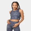 Champion Women's Lf Recycled Sculpted Crop Top Peppercorn Grey - Size 12 (L)