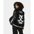 The Anti Order Dead Pixel Leather Varsity Jacket Black/white - Size L