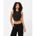 Nike Women's Sportswear Essentials Ribbed Cropped Tank Top Black/sail - Size M