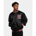 Huf Crackerjack Satin Baseball Jacket Black - Size L