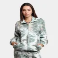 Huf Women's Swirl Oversized Fleece Full-zip Jacket Olive - Size 12 (L)