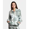Huf Women's Swirl Oversized Fleece Full-zip Jacket Olive - Size 12 (L)