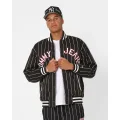 Tommy Jeans Relaxed Pinstripe Bomber Jacket Black - Size XL