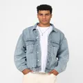 Tommy Jeans Aiden Oversized Denim Jacket Denim Light - Size L