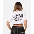 Stussy Women's Dice Cropped T-shirt White - Size 12
