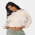 Calvin Klein Women's Glossy Monogram Hoodie Eggshell - Size 12 (L)