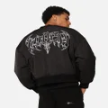 Loiter Shadow Cropped Bomber Jacket Black - Size S