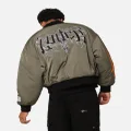 Loiter Shadow Cropped Bomber Jacket Khaki - Size 3XL