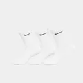 Nike Everyday Cotton Cushioned Crew Socks 3 Pack White - Size L
