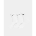Nike Everyday Cotton Cushioned Crew Socks 3 Pack White - Size L