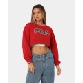 Fila Women's Heritage Cropped Crewneck Heritage Red - Size L