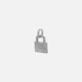 Nxs Iced Padlock Pendant Iced White Gold - Size ONE