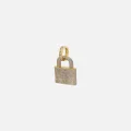 Nxs Iced Padlock Pendant Iced Gold - Size ONE