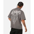 Loiter Lotus Oversized T-shirt Charcoal Grey - Size XL