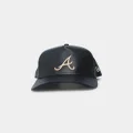 New Era Atlanta Braves "Black Tan Pu Leather" 9forty K-frame Snapback Black/tan - Size M/L