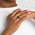 Nxs Statement Ring Gold/black - Size 9