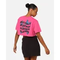Playboy Women's Butterfly Cropped T-shirt Pink - Size 6