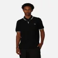 Fred Perry Twin Tipped Polo Shirt Black/ecru - Size S