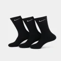Nike Everyday Cotton Cushioned Crew Socks 3 Pack Black/white - Size L