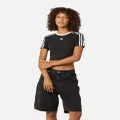Adidas Women's 3-stripes Baby T-shirt Black - Size L