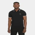 Fred Perry Twin Tipped Polo Shirt Black/white/white - Size 2XL