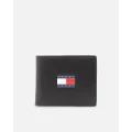 Tommy Jeans Heritage Leather Credit Card & Coin Wallet Black - Size ONE