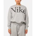 Nike Women's Sportswear Phoenix Fleece Oversized Logo Crewneck Dark Grey Heather - Size XS