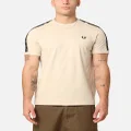 Fred Perry Contrast Tape Ringer T-shirt Oatmeal/warm Grey - Size 2XL