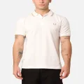 Fred Perry Twin Tipped Polo Shirt Snow White/oat - Size S