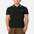 Fred Perry Twin Tipped Polo Shirt Night Green/snow White - Size S