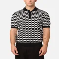 Fred Perry Jacquard Knitted Shirt Black - Size XL