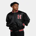 Huf Crackerjack Satin Baseball Jacket Black - Size M
