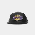 New Era Los Angeles Lakers 'Pu Leather' 59fifty Fitted Black Leather - Size 7