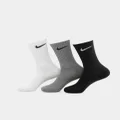 Nike Everyday Cushioned Training Crew Sock 3 Pack White/carbon/black - Size M