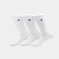 Champion 3 Pack C Logo Crew Socks White - Size L