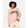 Stüssy Women's Smooth Stock Oversized Knitted Sweater Washed Pink - Size 10