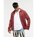 Enes Men's Tepee Flannel Shirt Red Check - Size XL